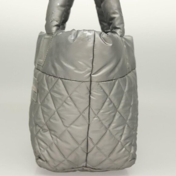 CHANEL Cococoon Tote Bag Nylon Gray Silver CC Auth - Picture 5 of 15